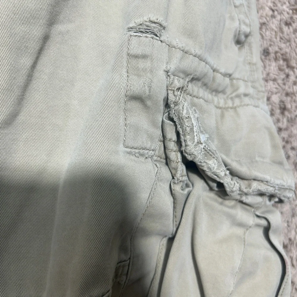 Vintage Polo Ralph Lauren Mens Cargo Shorts Khaki Tan Grunge Sz 36 VTG 6 Pockets